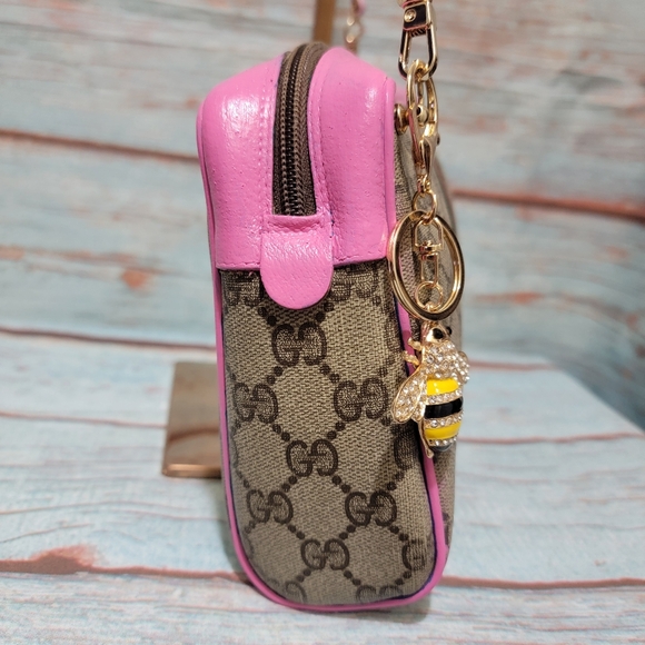 #WC134 AUTHENTIC Gucci Web Sherry Line Leather clutch bag - Picture 4 of 12